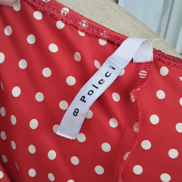 NEW size 8 POLECI Polka dot SILK dress Pinup Girl - Picture 10 of 12